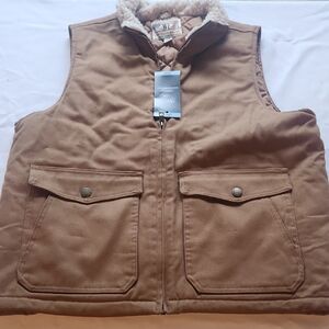 Weatherproof Tan Sherpa-Lined Vest